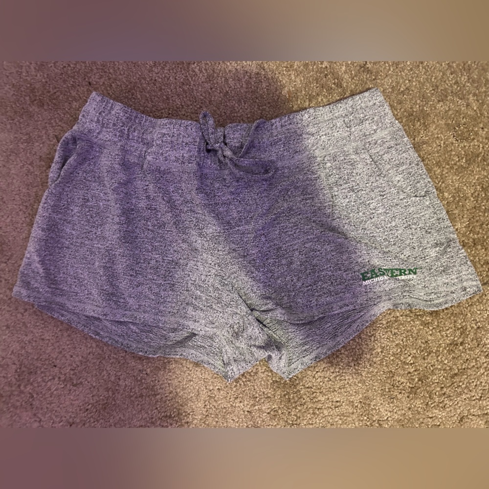Large gray Eastern Michigan University sleep-ware shorts